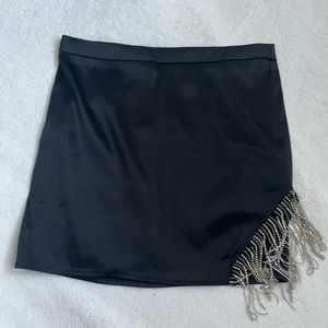 black silk skirt
